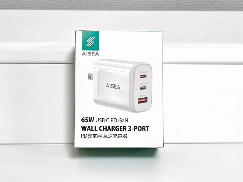 PD USB充電器 Aisea 65W GaN Type C